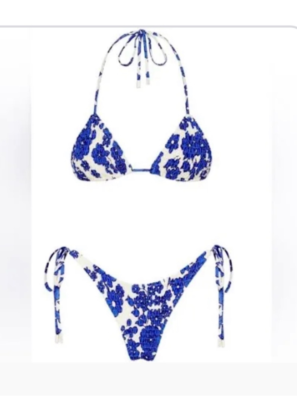 triangl swimwear Blue and White Floral Triangle Bikini